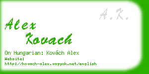 alex kovach business card